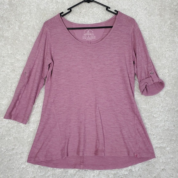 Gramicci Womens Roll Tab Sleeve Pullover Top Small Purple Hiking Travel Casual - Picture 1 of 9